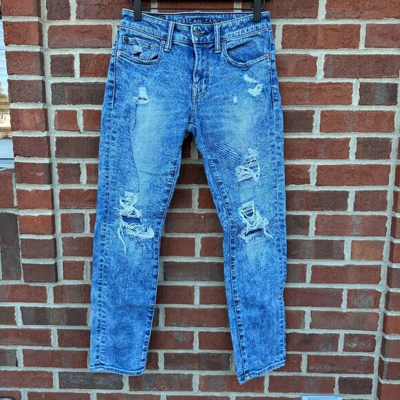 AEO Jeans Mens Size 28x30 Skinny Next Level AirFlex Distressed - Picture 1 of 13